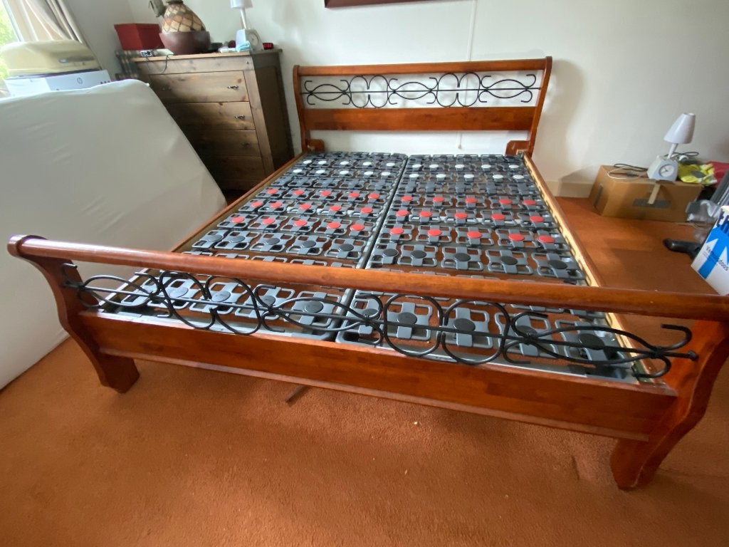Koloniaal tweepersoons bed, 160, Ophalen, Gebruikt, Bruin, Koloniaal