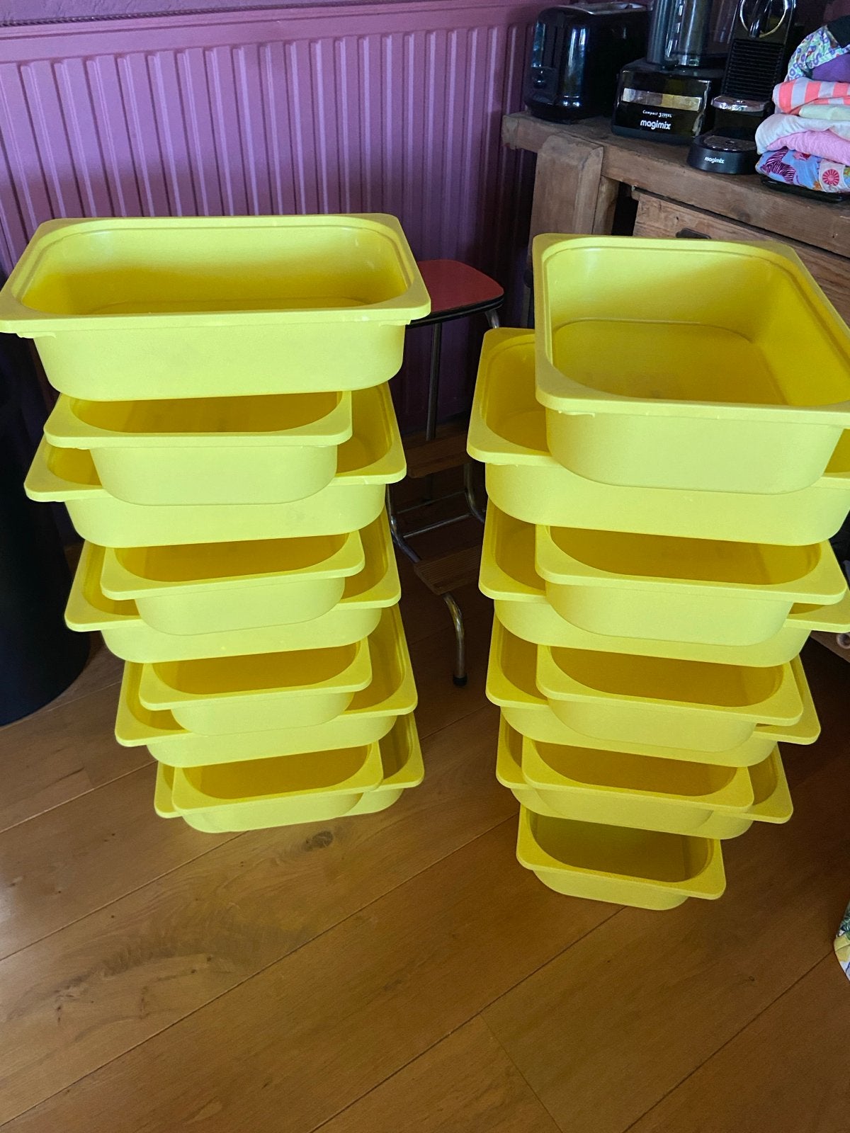 18x IKEA Trofast bakken geel - Opbergbakken, Ophalen, Gebruikt