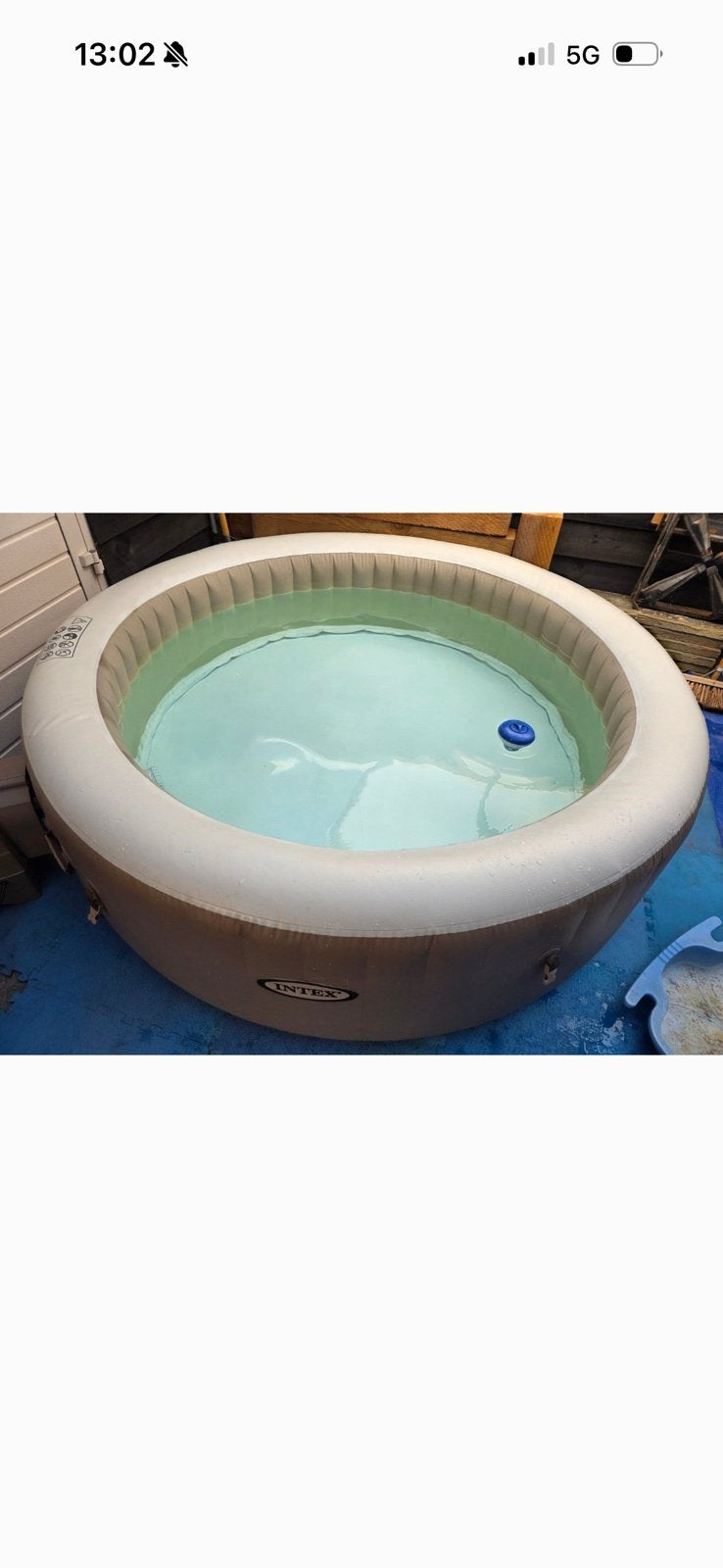 Intex PureSpa Sahara Tan Bubble Massage jacuzzi 4-persoons, Tuin en Terras, Bubbelbaden en Hottubs, Ophalen, Zo goed als nieuw