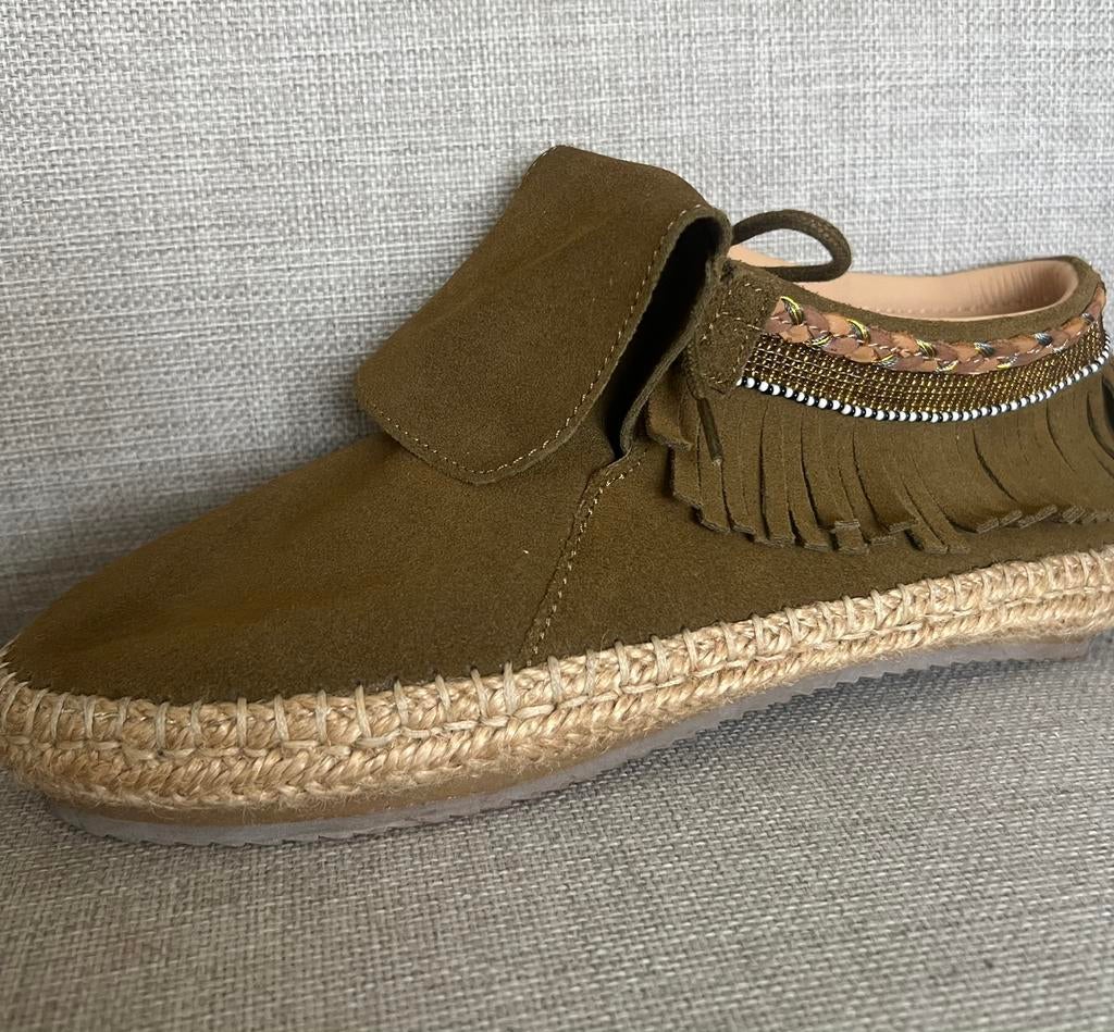 Groene suede laarsjes met franjes, Overige kleuren, Boots, Nieuw, Ophalen of Verzenden
