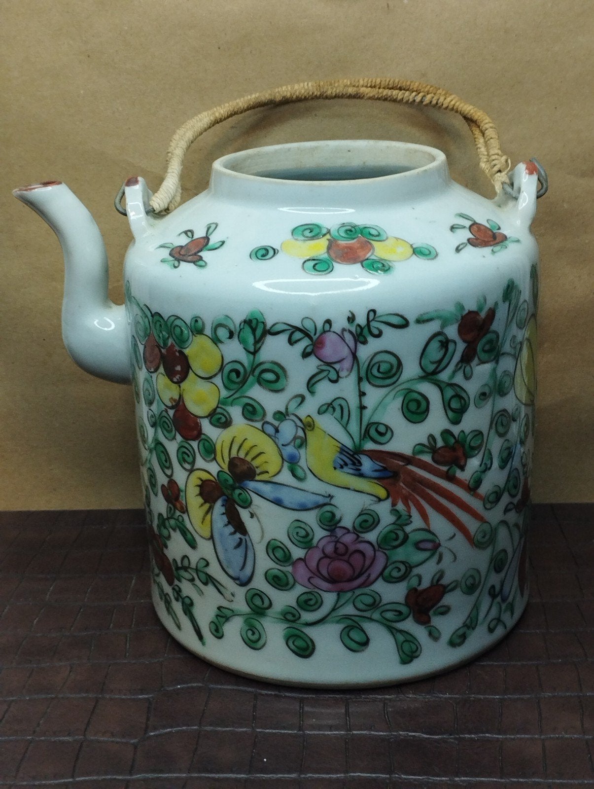 Vintage handbeschilderde Chinese theepot, Ophalen of Verzenden