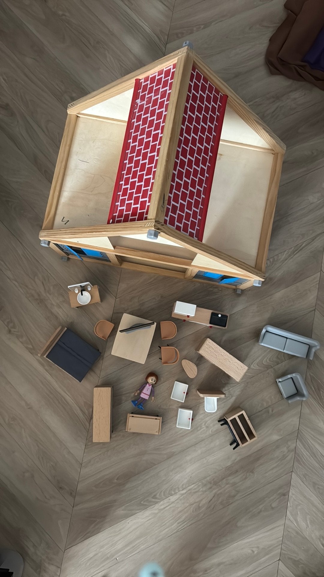 Houten speelgoed huisje, Ophalen, Gebruikt, Poppenhuis