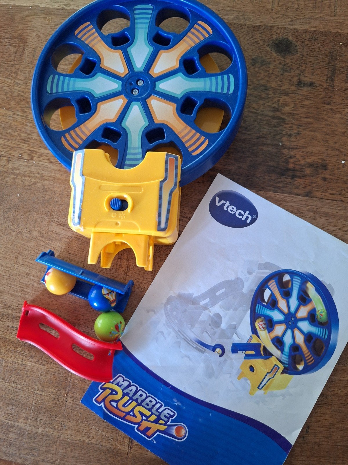 VTech Marble Rush 5595 Reuzenrad knikkerbaan - Compleet, Ophalen of Verzenden, Gebruikt, Bouwen, Met licht