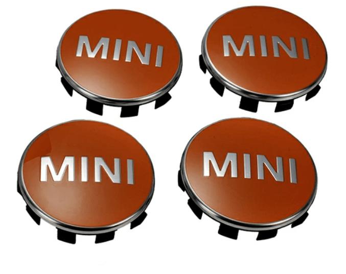 Mini naaf embleem logo set velg 56mm bright orange nieuw 361, Gebruikt, -, Ophalen of Verzenden, Mini