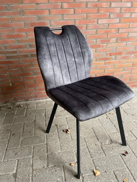eetstoel 4 X industriële Velvet antraciet 1 gratis laatste, Eetstoel 4 X industriële Velvet antraciet 1 gratis DE LAATST 5, Nieuw
