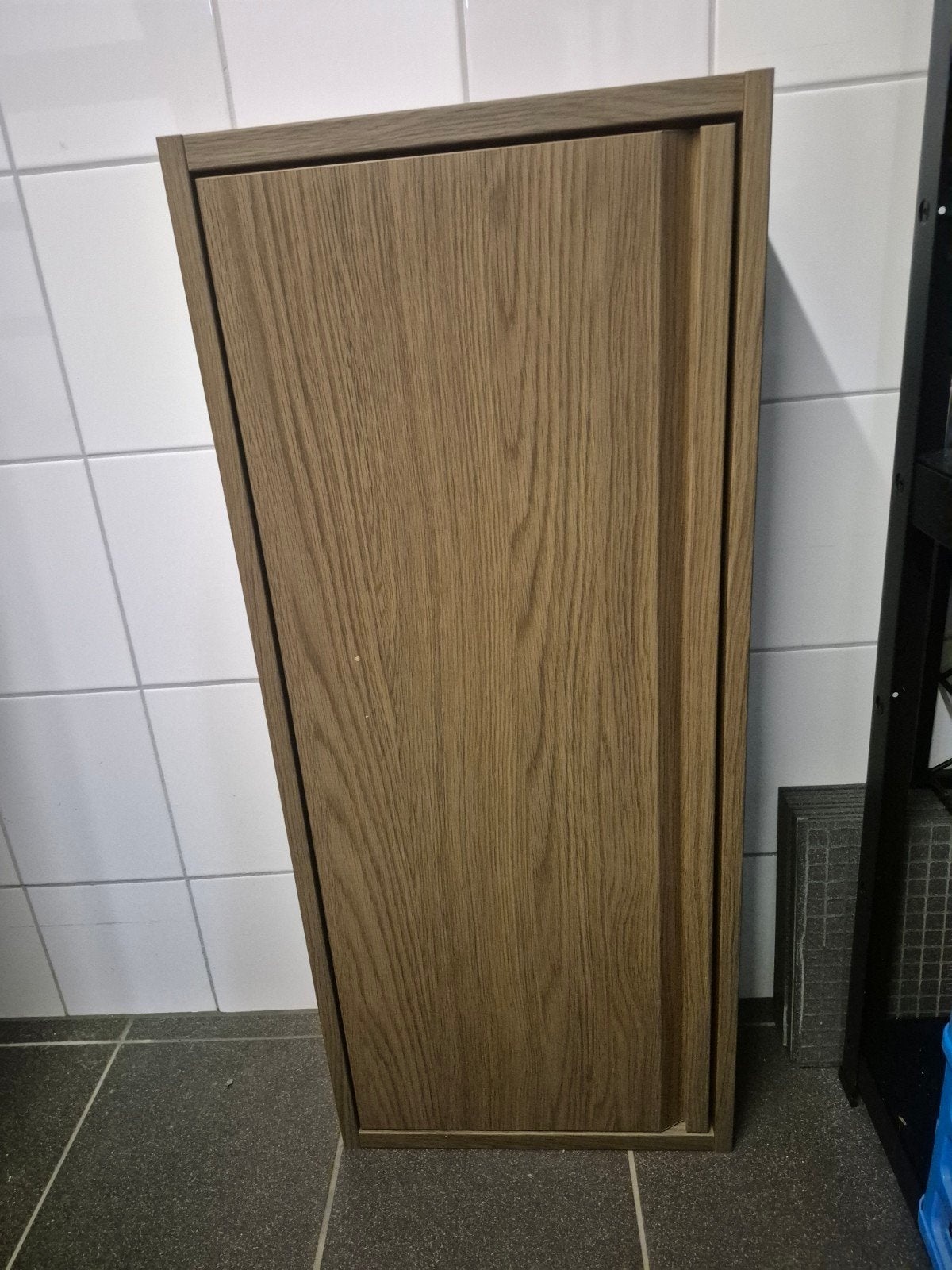 IKEA ÄNGSJÖN bovenkast met deur, bruin eiken, 40x15x95 cm, Ophalen, Minder dan 50 cm, Met deur(en), Glas
