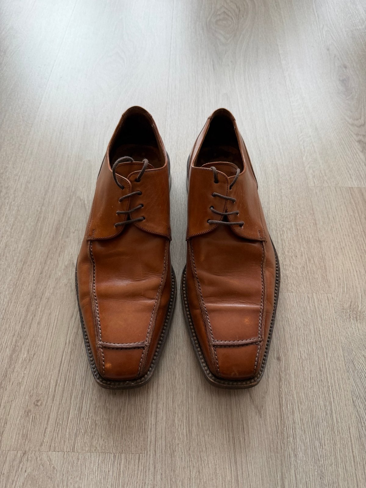 Nette Praeses Leren herenschoenen, maat 41, Bruin, Verzenden, Gedragen, Veterschoenen