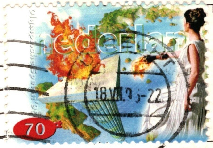 805030	Heusden	Vestingstad N Br	_  zegel	 Olympisch vuur, Verzamelen, Ophalen of Verzenden, 1980 tot heden, Gelopen, Noord-Brabant