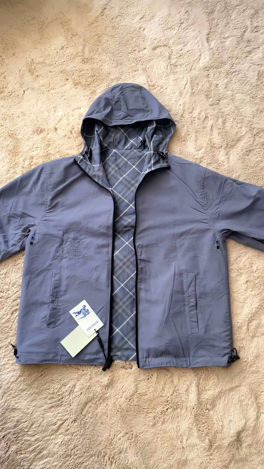 BURBERRY WINDBREAKER BLAUW [XL], Kleding | Heren, Jassen | Winter, Ophalen, Zo goed als nieuw, Maat 56/58 (XL), Blauw
