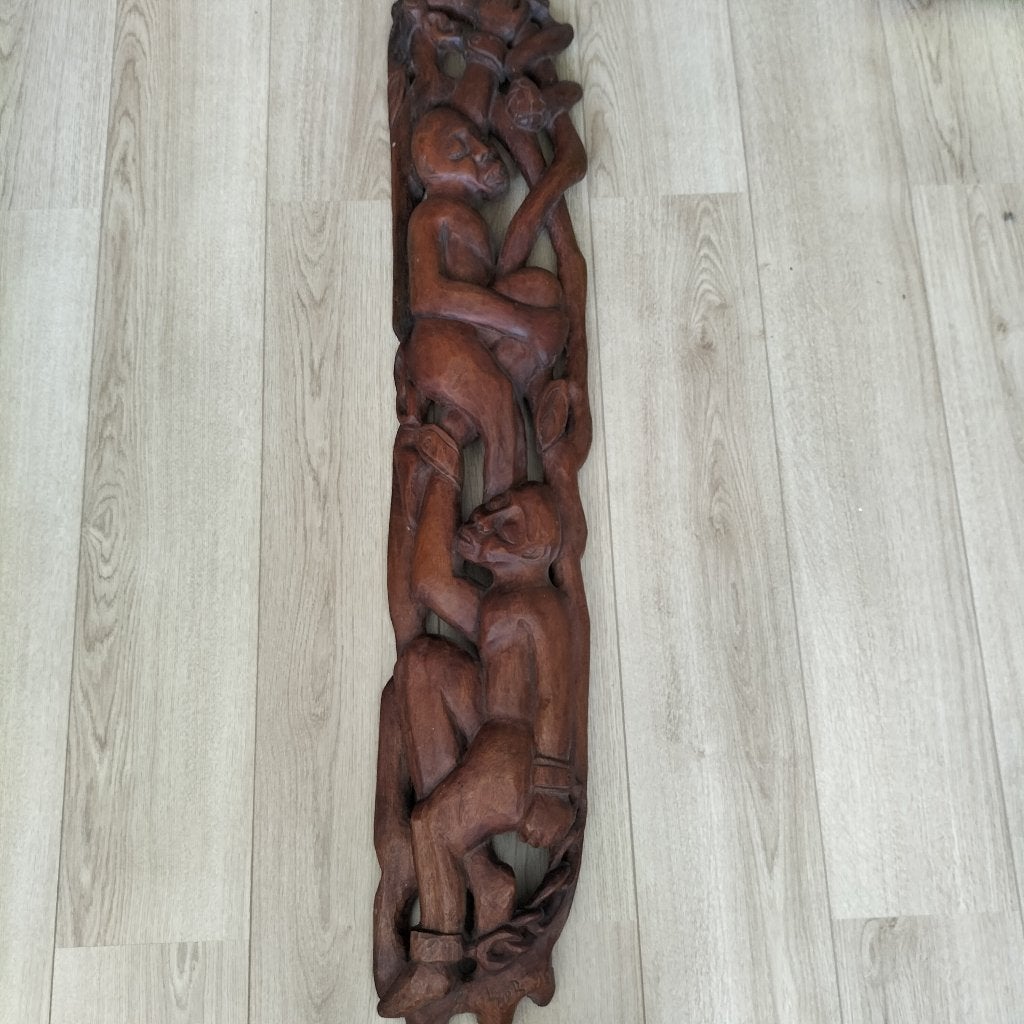 Houtsnijwerk Slavernij, Antiek en Kunst, Overige onderwerpen, Houtsnijwerk, Handgemaakt, Ophalen of Verzenden