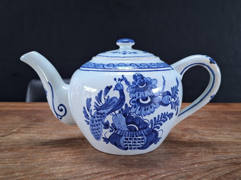 vintage Oud Delft keramiek theepot Delfts blauw porselein, Verzamelen, Retro, Ophalen of Verzenden, Huis en Inrichting
