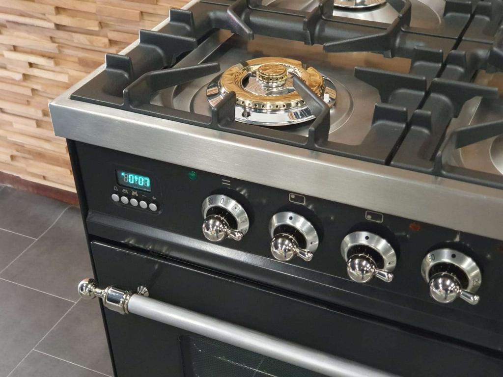 🔥Luxe Boretti Fornuis 100cm antraciet + rvs 6 pits 2 ovens, Witgoed en Apparatuur, Fornuizen, Niet ingevuld, 60 cm of meer, Niet ingevuld