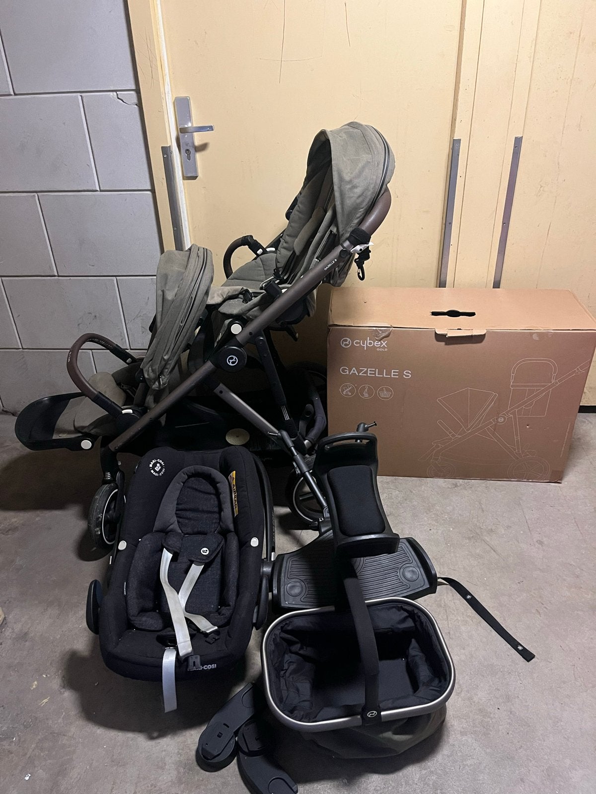 Cybex Gazelle S Duo kinderwagen met Maxi-Cosi autostoel, Gebruikt, Duowagen, Combiwagen, Ophalen