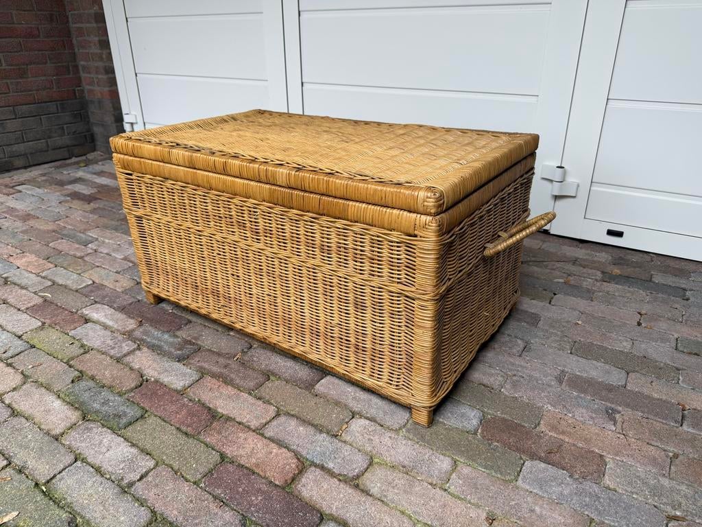 Rotan kist met deksel, Overige materialen, Gebruikt, 50 tot 100 cm, Ophalen of Verzenden