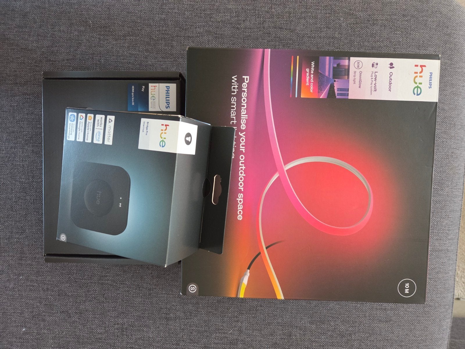 Philips Hue Smart Home Set: Bridge, Sync Box & Outdoor Strip, Kleur aanpasbaar, Ophalen of Verzenden, Nieuw, Philips Hue