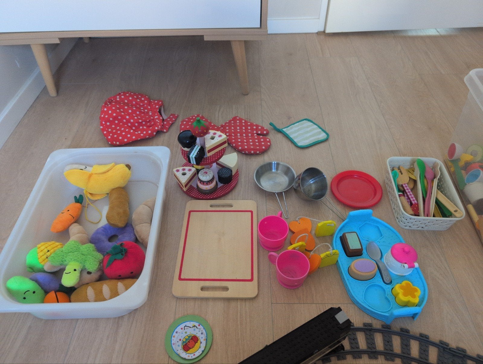 Grote set speelgoedkeuken accessoires en eten, Ophalen, Gebruikt, Jongen of Meisje