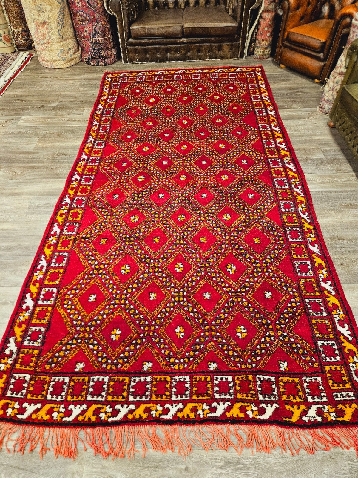 Handgeknoopt Berber Tapijt. Prachtige kleuren. Weg = Weg!, Crème, Verzenden, Perzisch, 200 cm of meer