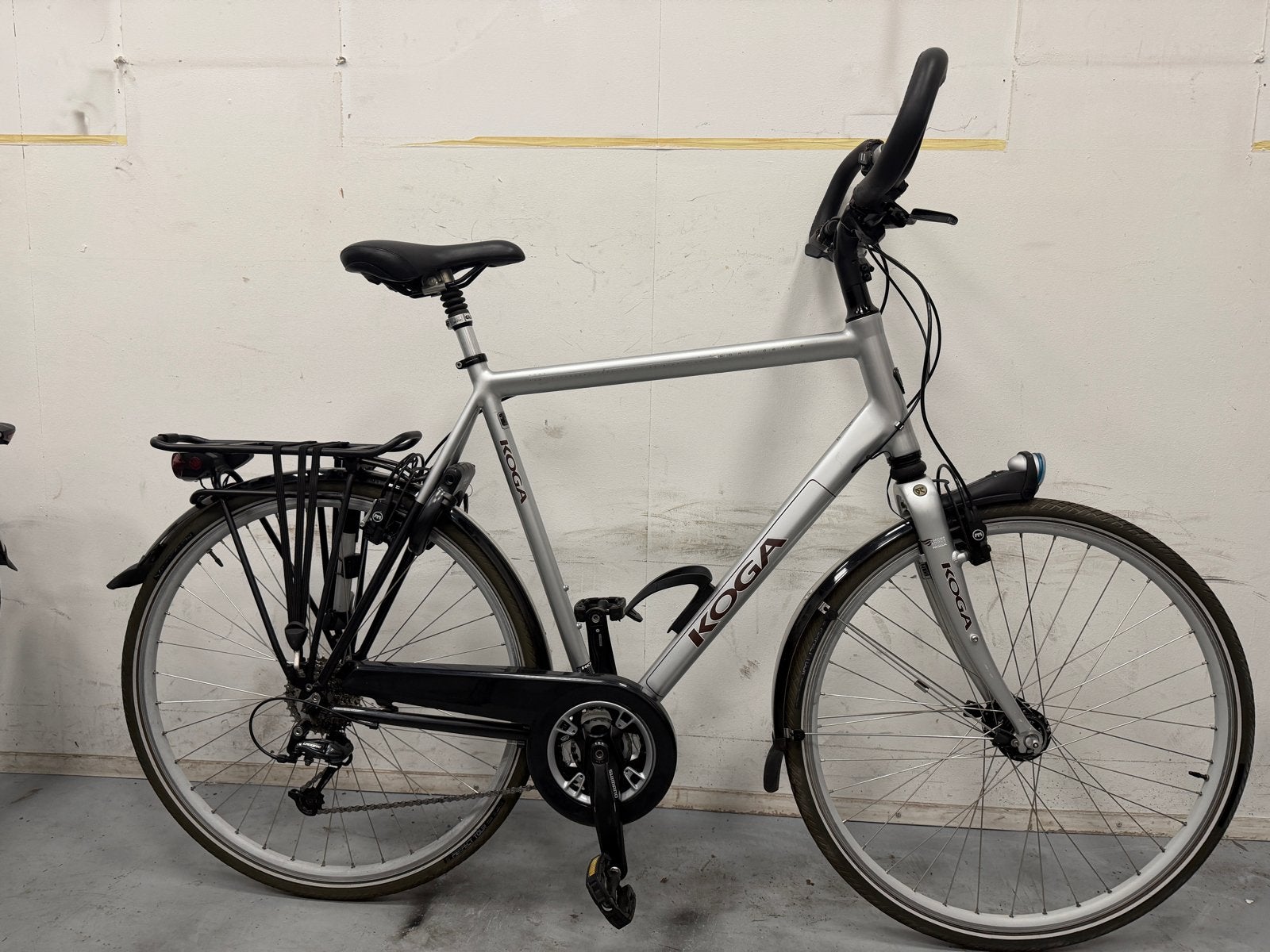 Nette Koga  Herenfiets - Zilver Z.g.a.n., 26 inch of meer, Velgrem, Ophalen of Verzenden, Zo goed als nieuw