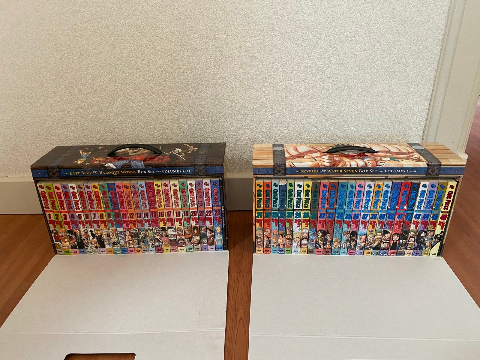 One Piece Box Set 1 & 2 (Engels) - Volumes 1-46, Complete serie of reeks, Ophalen, Gelezen, Japan (Manga)