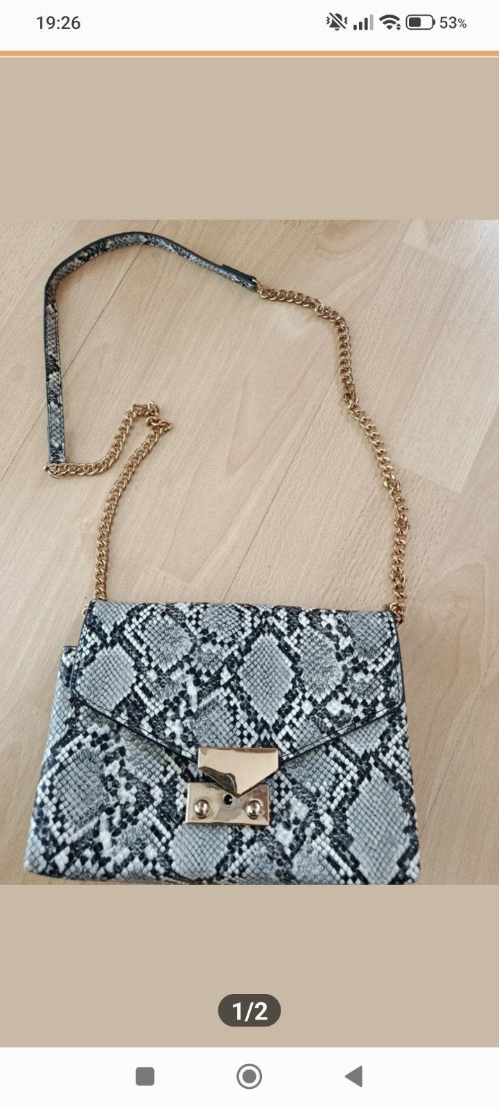 Mango tasje met slangen print zgan, Ophalen of Verzenden, Zo goed als nieuw, Schoudertasje