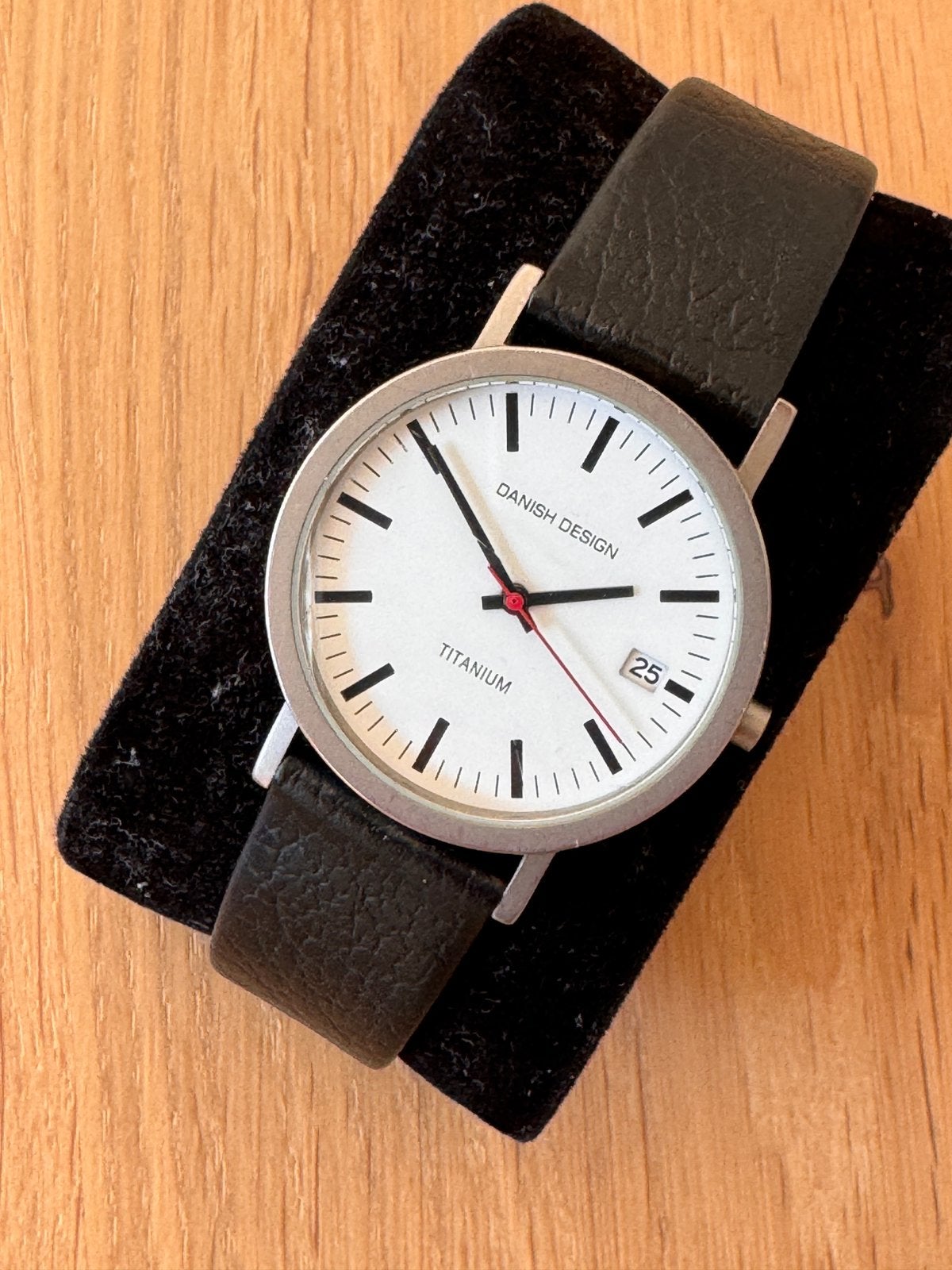 Danish Design titanium horloge heren/dames NIEUWE batterij, Overige merken, Overige materialen, Leer, Polshorloge