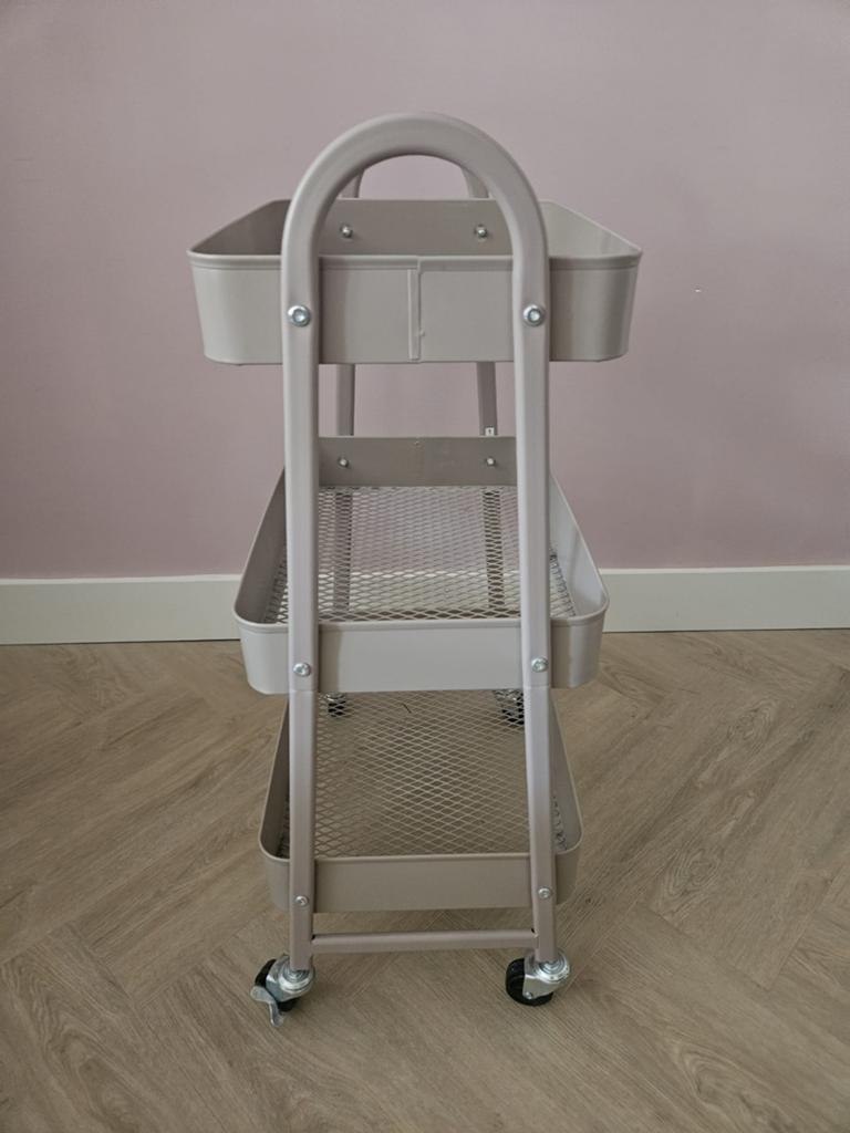 Rek op wieltjes zachtroze, Huis en Inrichting, Kasten | Kledingkasten, Zo goed als nieuw, Minder dan 100 cm, 25 tot 50 cm, 50 tot 100 cm