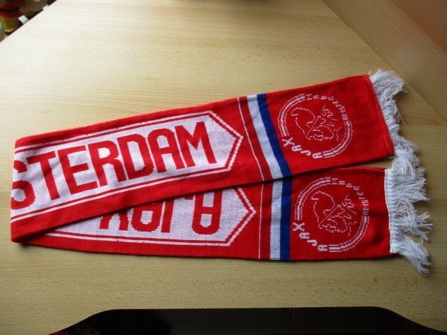 Ajax Amsterdam sjaal  136cm  NL vlaggetje + logo, Ophalen of Verzenden, Zo goed als nieuw