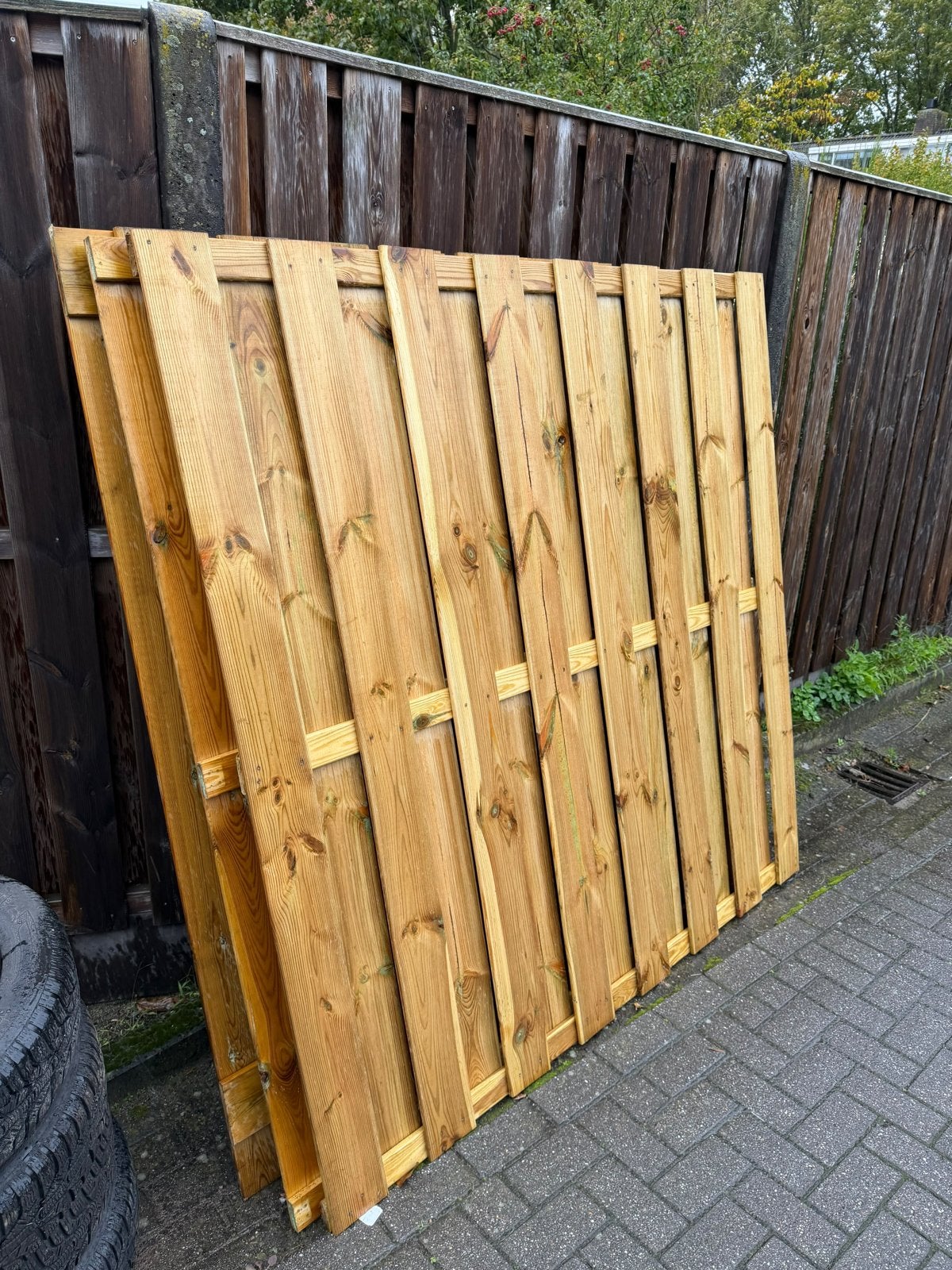 Nieuw houten schuttingdeel - 180x180 cm 3 stuks, Tuin en Terras, Ophalen, 1 tot 2 meter, Minder dan 3 meter, Nieuw