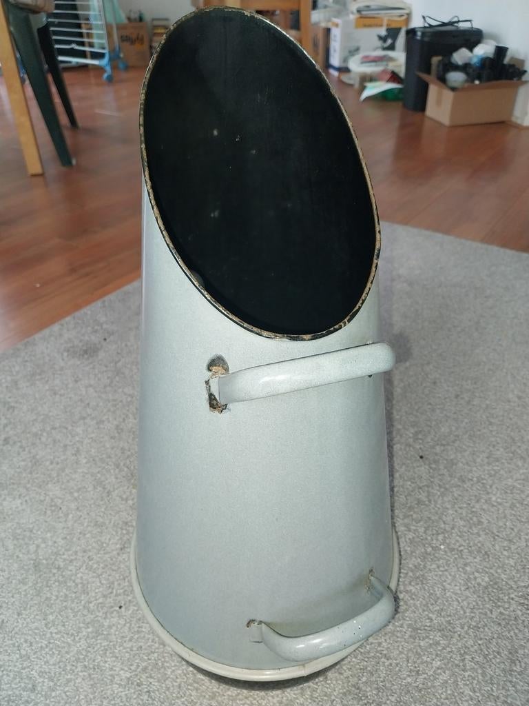 Vintage geëmailleerde kolenkit - Grijs/Zwart, Antiek en Kunst, Antiek | Emaille, Ophalen