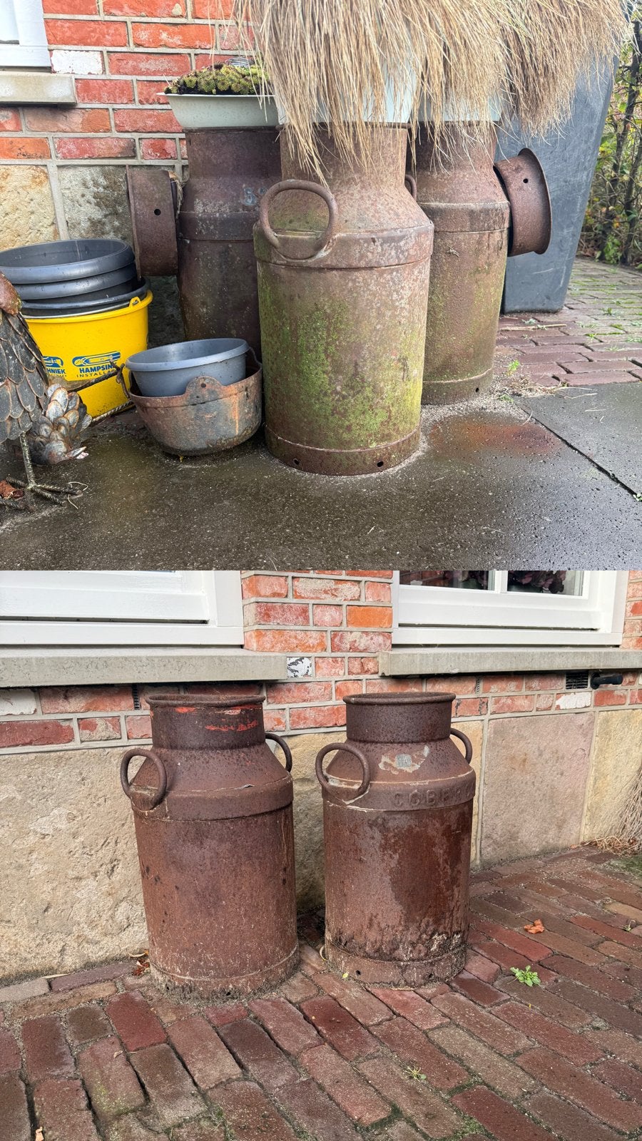5 Ouderwetse Melkbussen - Decoratie of Carbidschieten, Antiek en Kunst, Ophalen