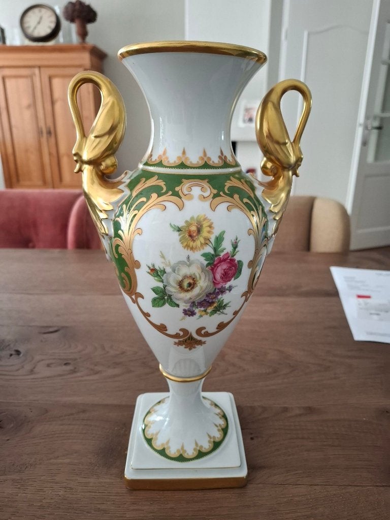 Vintage porseleinen zwanenhalsvaas, Ophalen