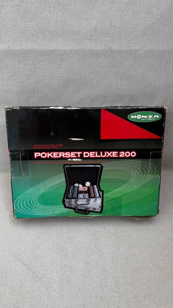Monza Pokerset Deluxe 200 in luxe aluminium koffer, Vijf spelers of meer, Verzenden, Gebruikt, Monza