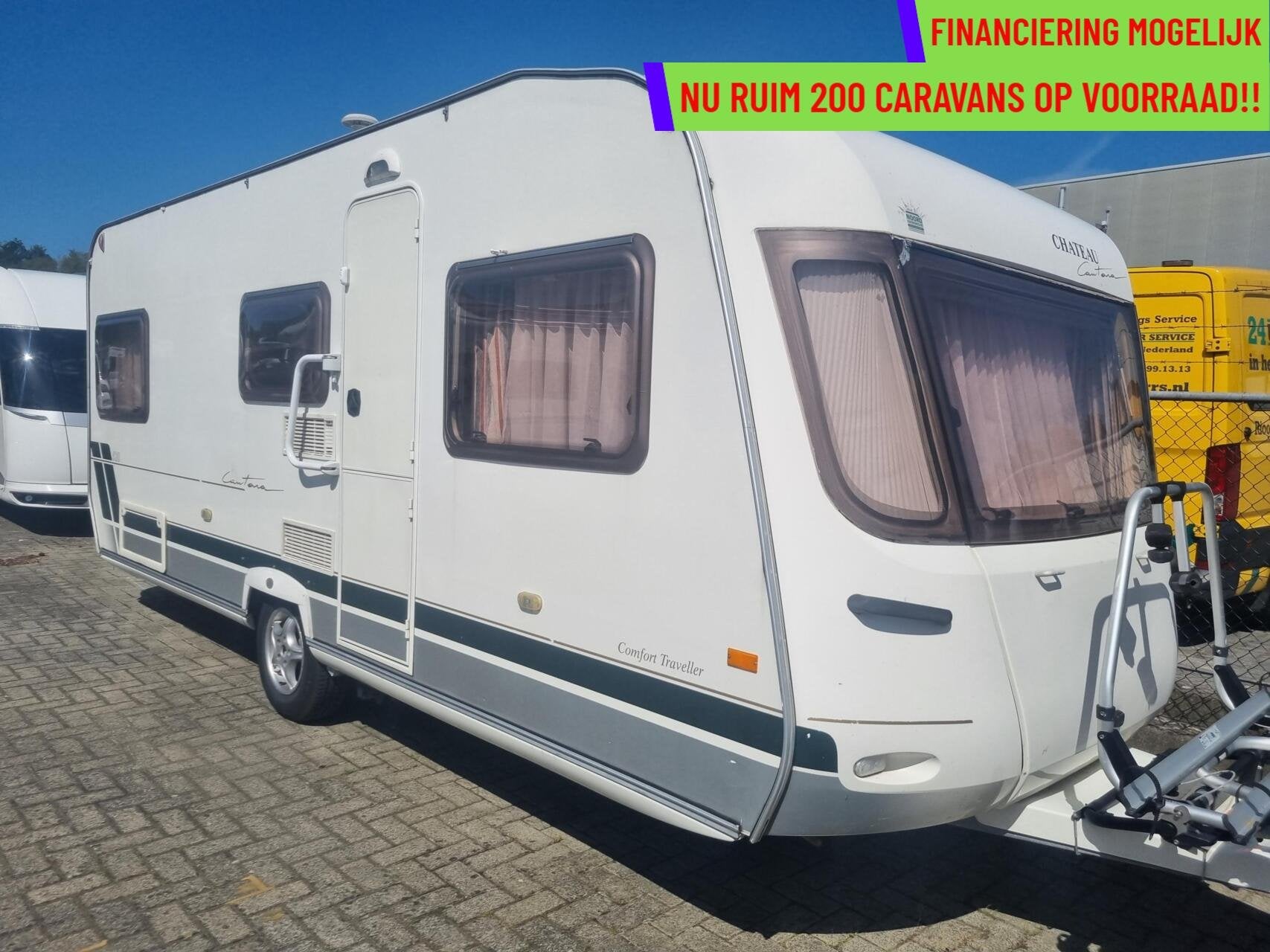 CHATEAU CANTARA 520 MOVER + VOORTENT+ENKELE BEDDEN+FIETSENDR, Chateau, Rondzit, 7 tot 8 meter, Tot en met 4