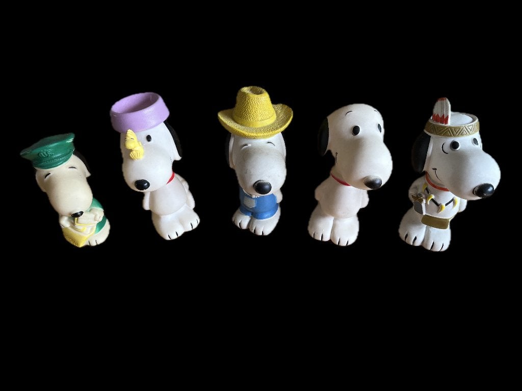 Snoopy rubberen poppen, Verzamelen, Poppen, Ophalen of Verzenden, Gebruikt, Pop