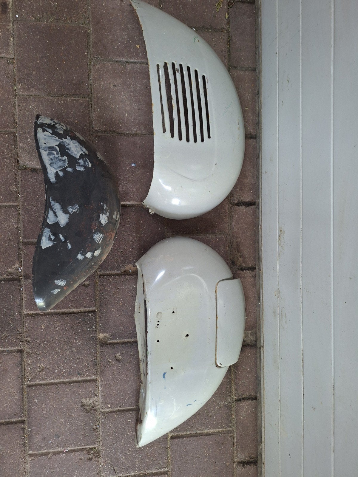 Vespa voorspatbord en beide achterbillen, Ophalen of Verzenden