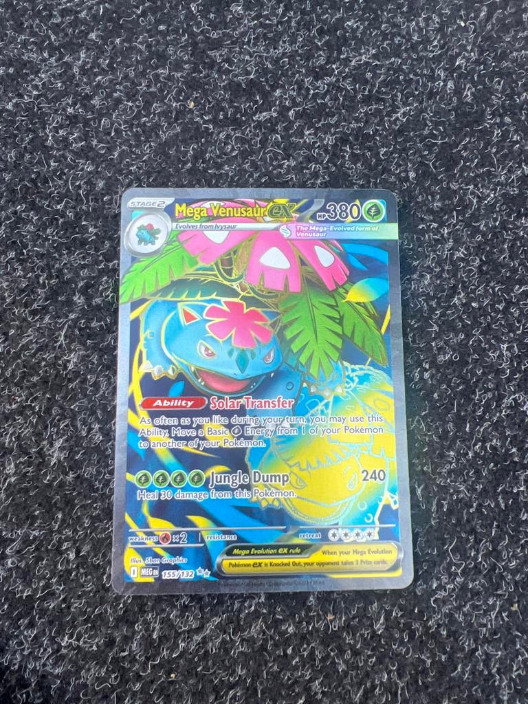 Mega Venusaur EX Pokémon Kaart 155/132, Ophalen, Zo goed als nieuw, Losse kaart