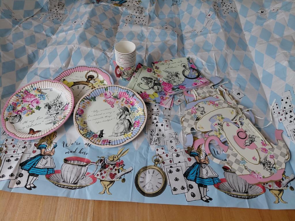 Alice in wonderland party pakket, Ophalen of Verzenden, Versiering, Verjaardag