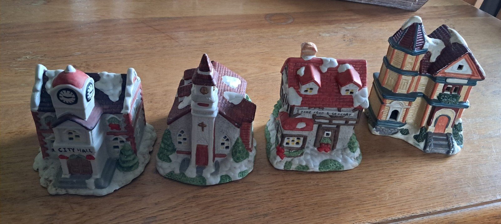 4 kersthuisjes, Ophalen of Verzenden