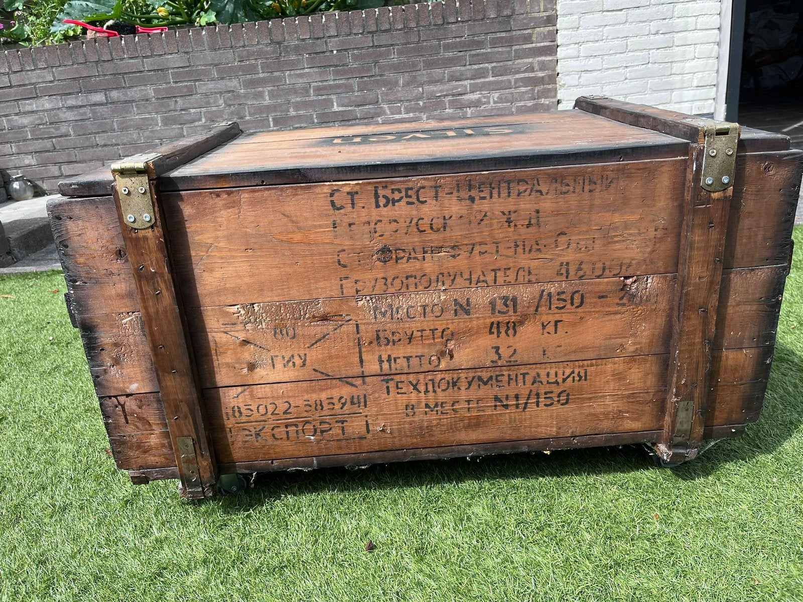 Oude Russische transport kist munitiekist vintage, Ophalen, 50 – 75, Gebruikt, 50 tot 100 cm