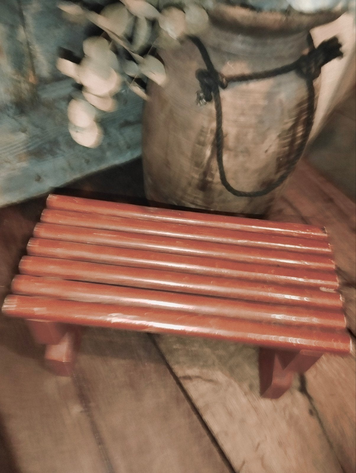 Leuke vensterbank kruk krukje brocante, Gebruikt, ., Ophalen of Verzenden, .
