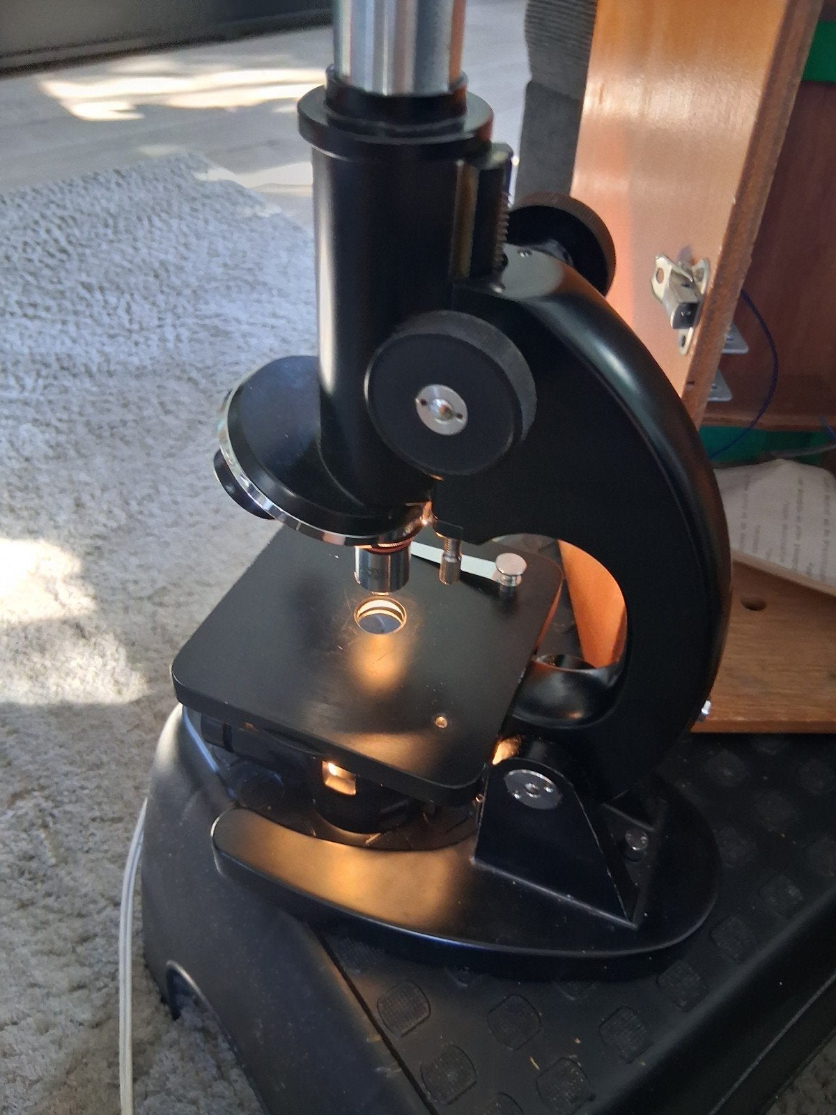 oude/vintage biologische microscoop, Ophalen of Verzenden, Gebruikt, Biologische microscoop