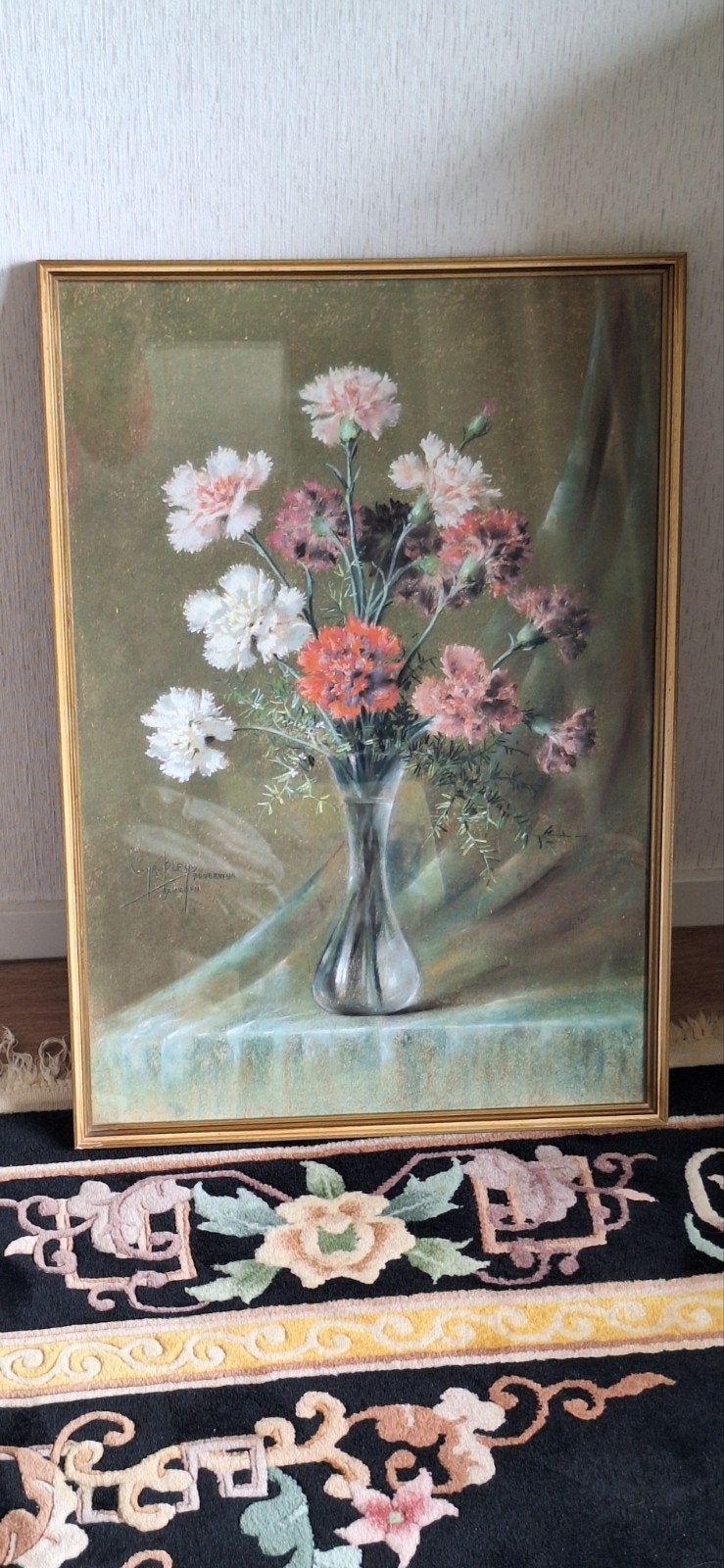 Bloemenstilleven in vaas, gesigneerd C.J.R. Bleijs, Ophalen