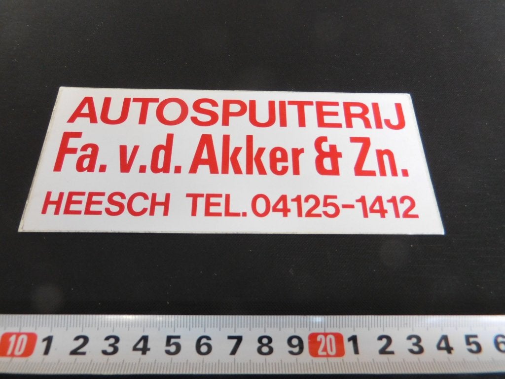sticker Heesch Autospuiterij Fa. v.d. Akker & Zn. 04125-1412
