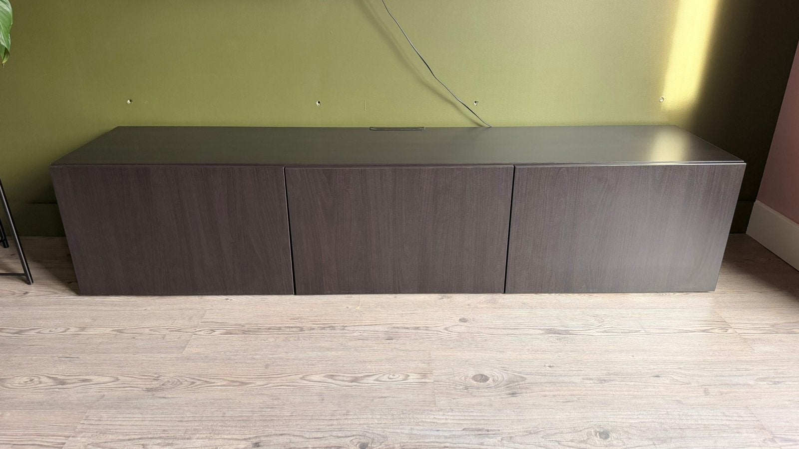 IKEA Besta tv-meubel, softclose, zwartbruin, zwevend/staand, Ophalen of Verzenden, Gebruikt