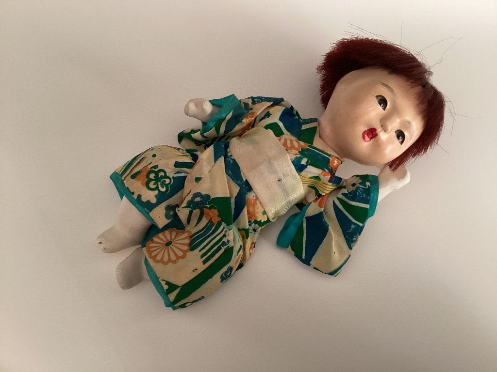 Ichimatsu Japanese Gofun popje, Antiek en Kunst, Kunst | Niet-Westerse kunst, Ophalen, Overige materialen, 18 cm, Japan