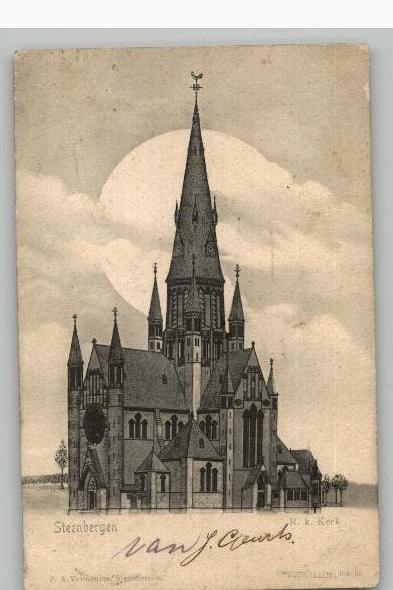 Steenbergen  R.K. Kerk st 1902, Verzenden, Voor 1920, Gelopen, Noord-Brabant