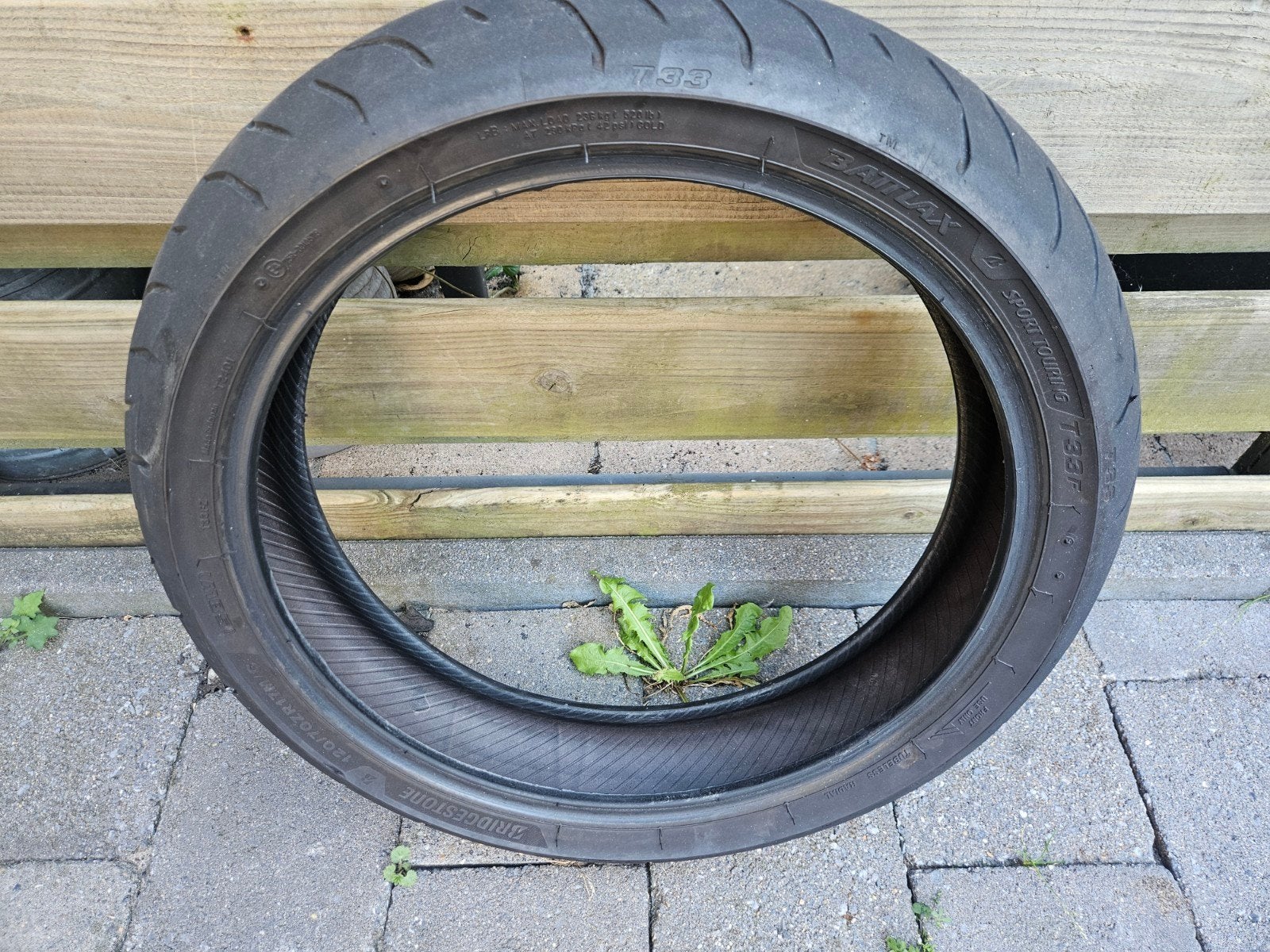 Bridgestone Batlax T33 voorband, Ophalen of Verzenden, Gebruikt