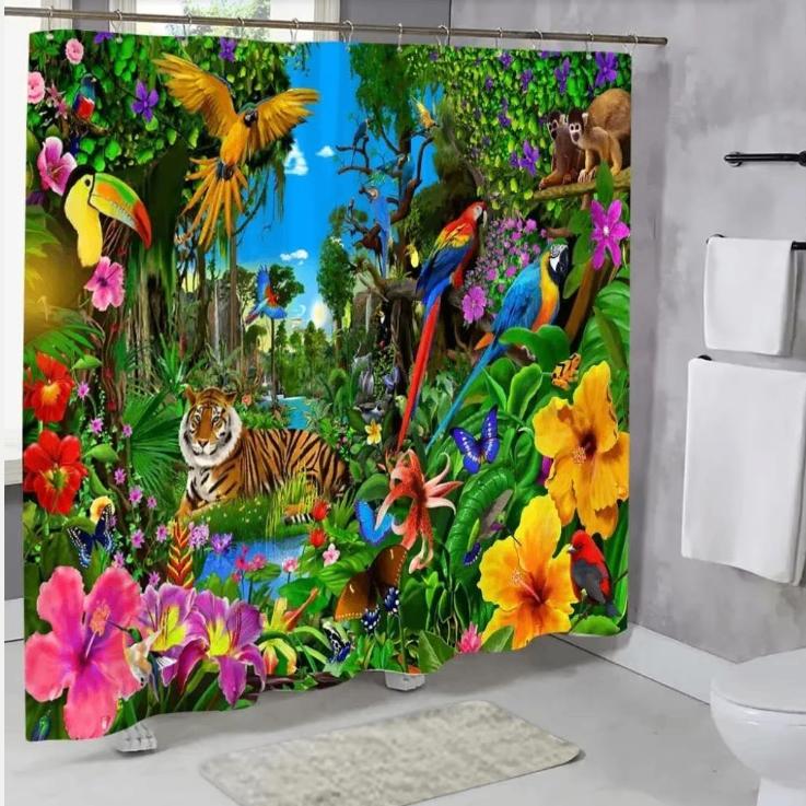 Douchegordijnen Papegaaien (180x200cm), Ophalen of Verzenden, Nieuw