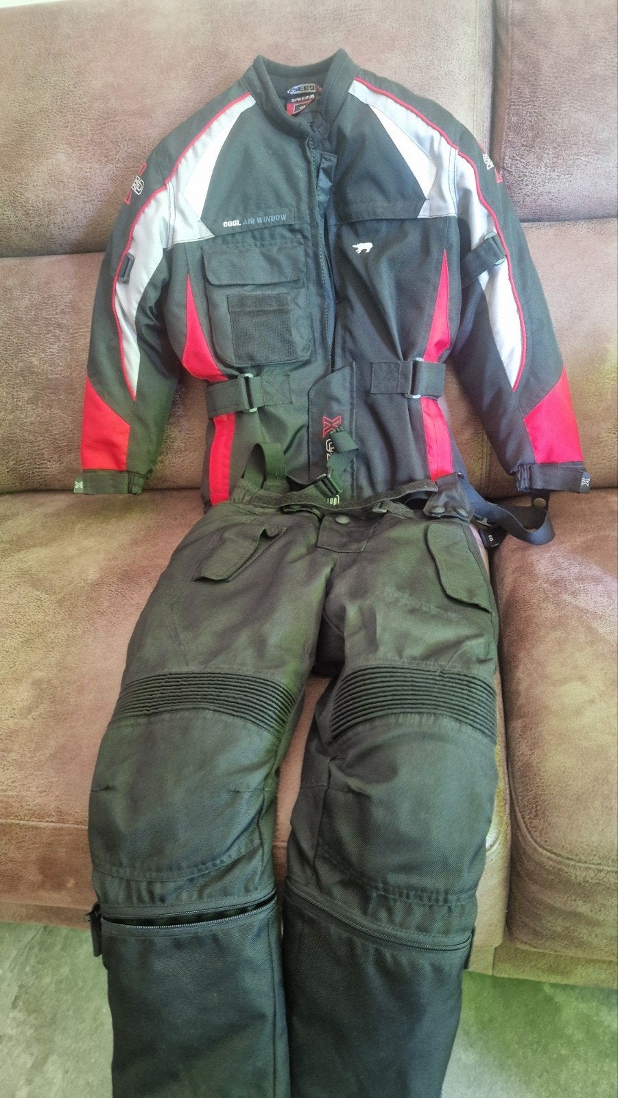 Speed X   2-delig Kinder Motorpak Maat 128 met Bescherming, Motoren, Kleding | Motorkleding, Ophalen of Verzenden, Tweedehands