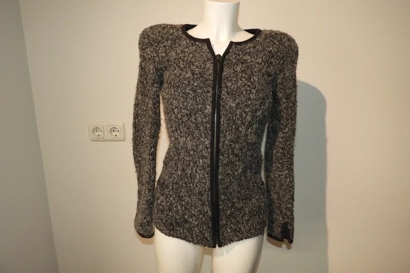 Isabel Marant deels wollen vest jasje rits pof mouwtjes S, Kleding | Dames, Truien en Vesten, Gedragen, Maat 36 (S), Grijs, Verzenden